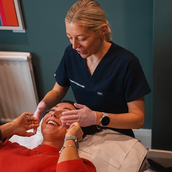 Professional skincare treatment being performed at Cannelle Skin Clinic.