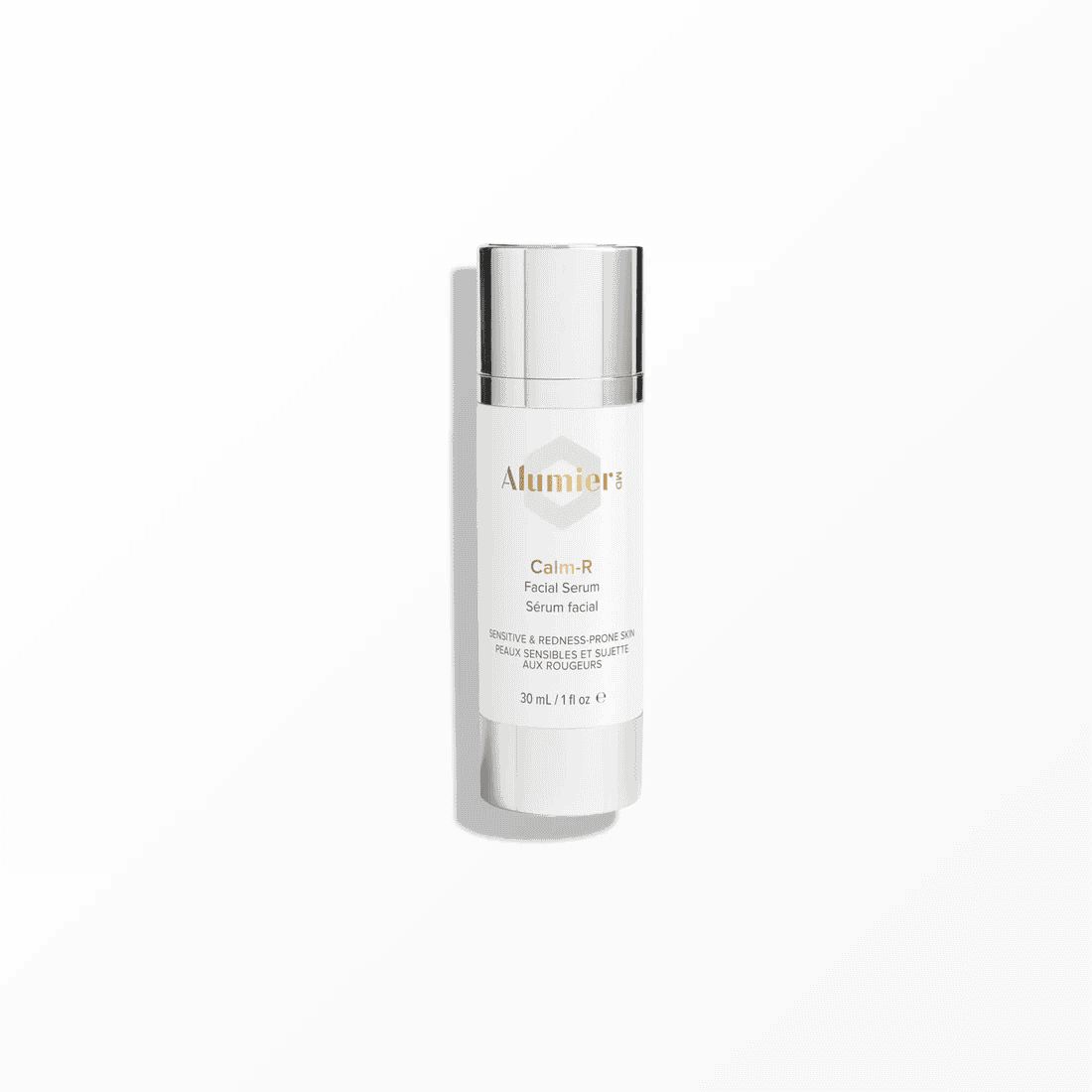 Alumnier Calm-R facial serum bottle for sensitive skin and redness relief.
