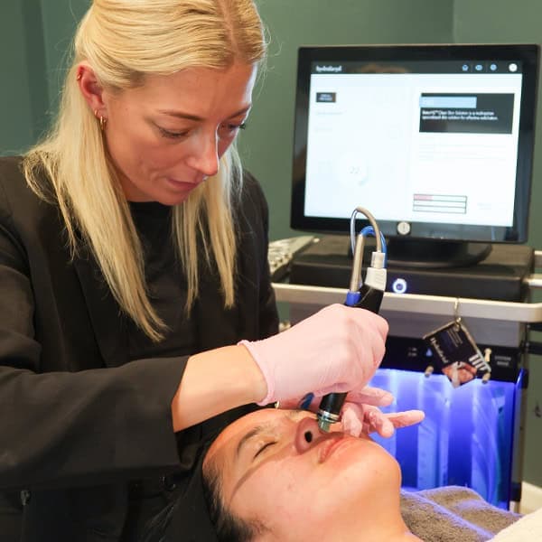 Professional skin treatment being performed at Cannelle Skin Clinic with advanced equipment.