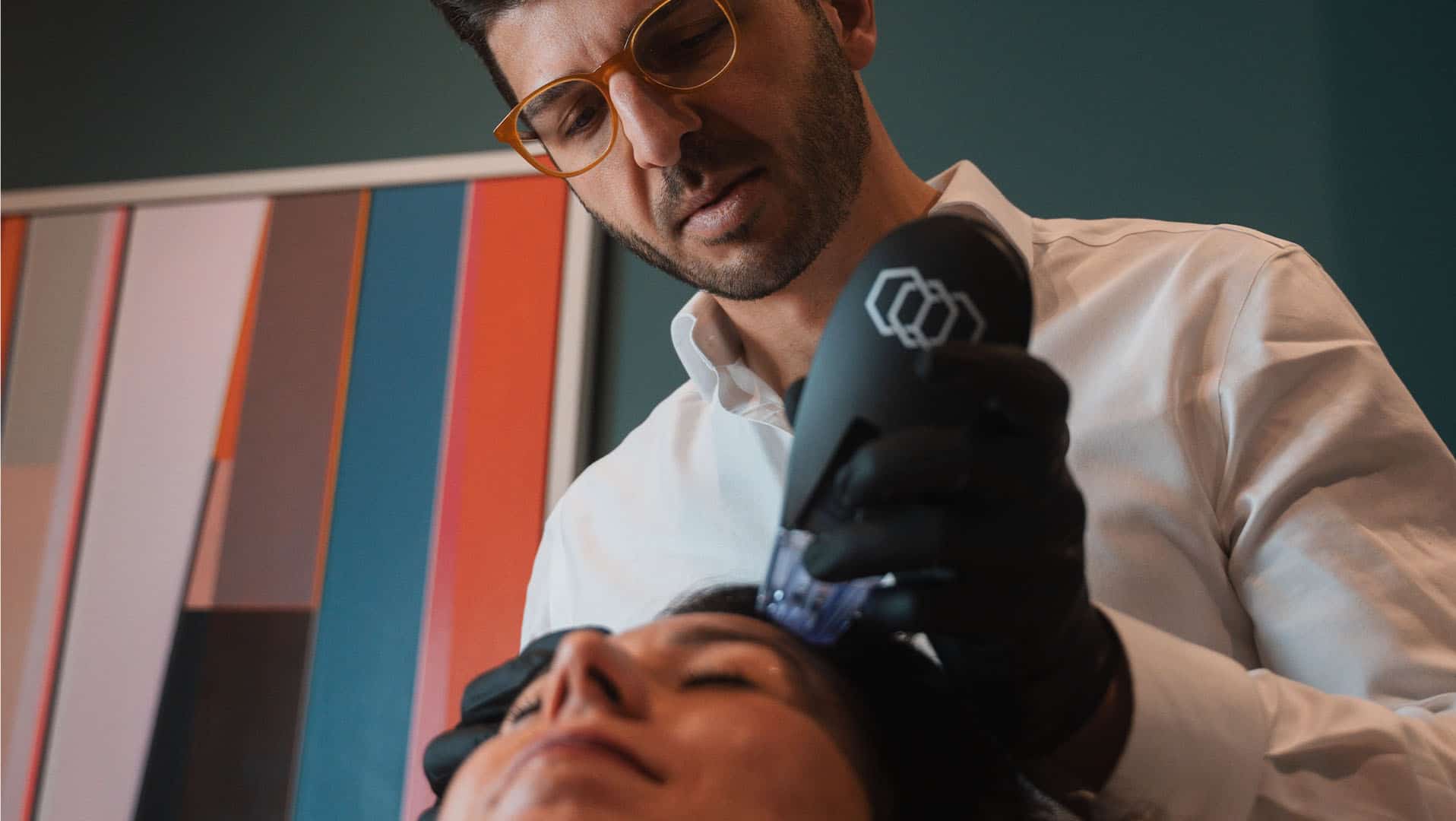 Professional skin treatment being performed at Cannelle Skin Clinic, London.