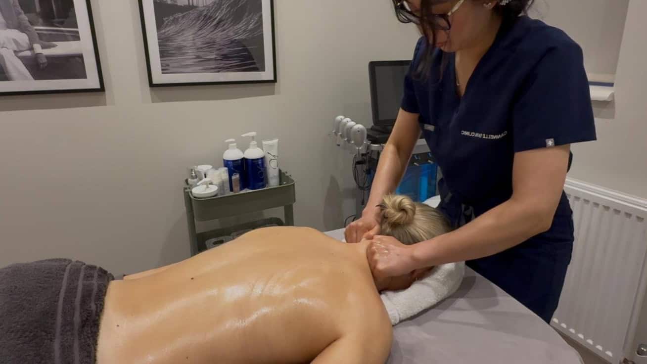 Professional facial massage therapy at Cannelle Skin Clinic for healthy skin.