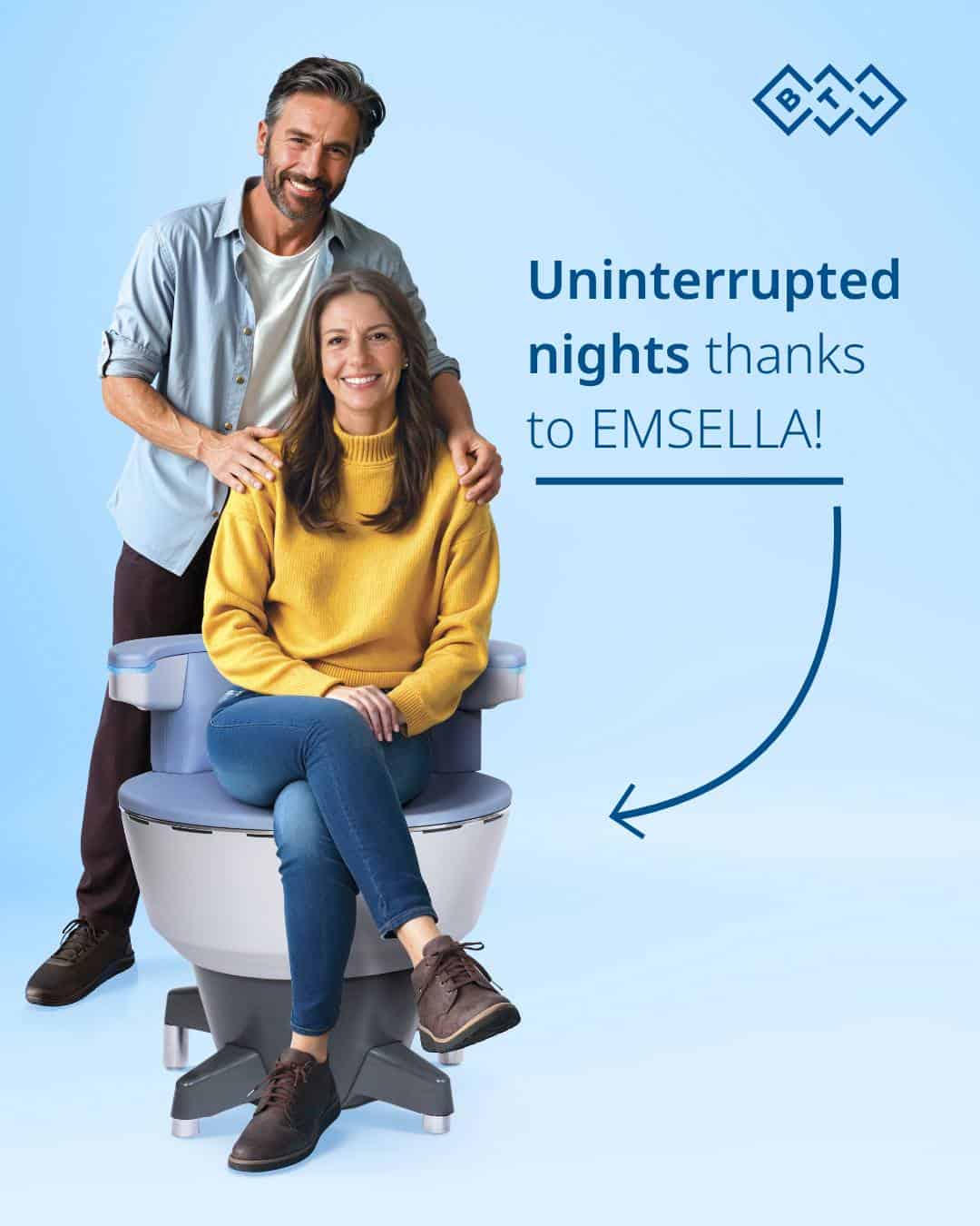 EMSELLA treatment for improved sleep and bladder health at Cannelle Skin Clinic.