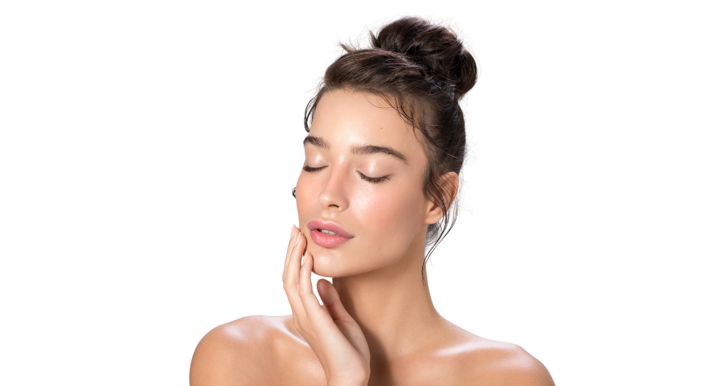 Beautiful woman resting her hand on her chin