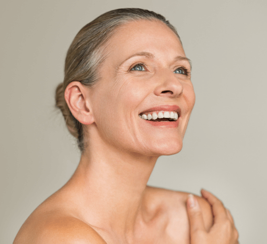 Smiling middle aged woman