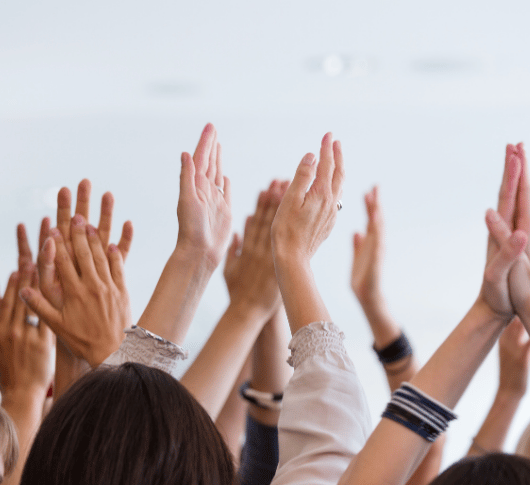 hands in air